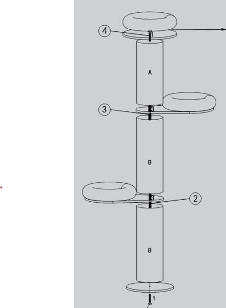 Ersatzsäule für Kerbl Dolomit Tower 60 cm - Teil B - Ersatzstamm, Sisalstamm